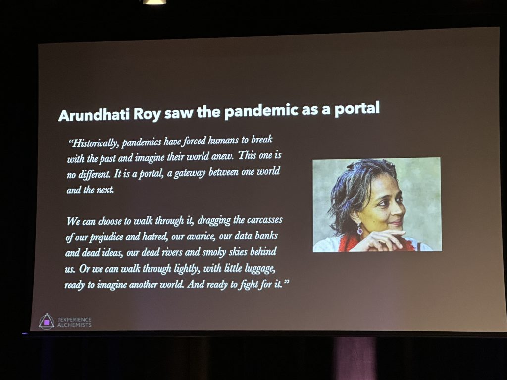 Quote from Arundhati Rory on how the pandemic is a portal